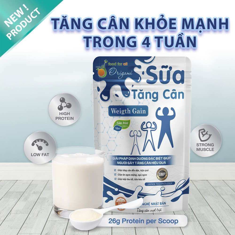 Sữa Tăng Cân Origami - Tăng cân, tăng kí tự nhiên, bất chấp cơ địa khó tăng cân