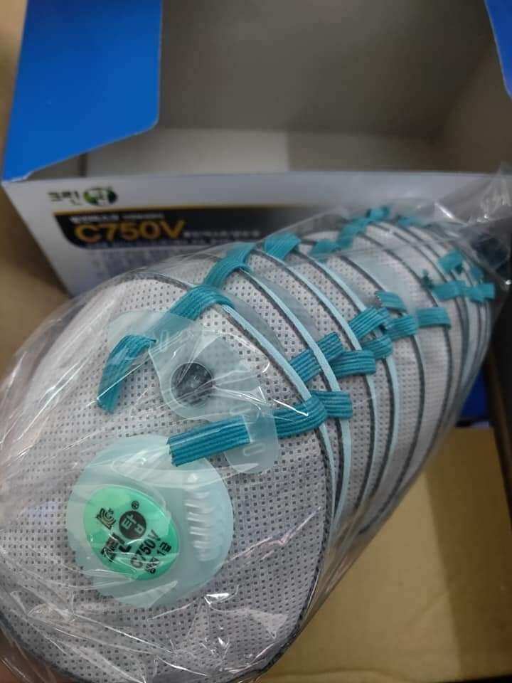 Khẩu trang C750V Han Quốc có van thở, chống độc, chống bụi