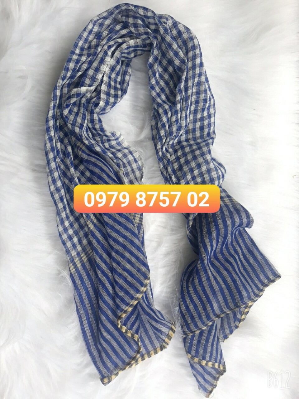 Khăn rằn 80cmx 1m7  MÀU XANH