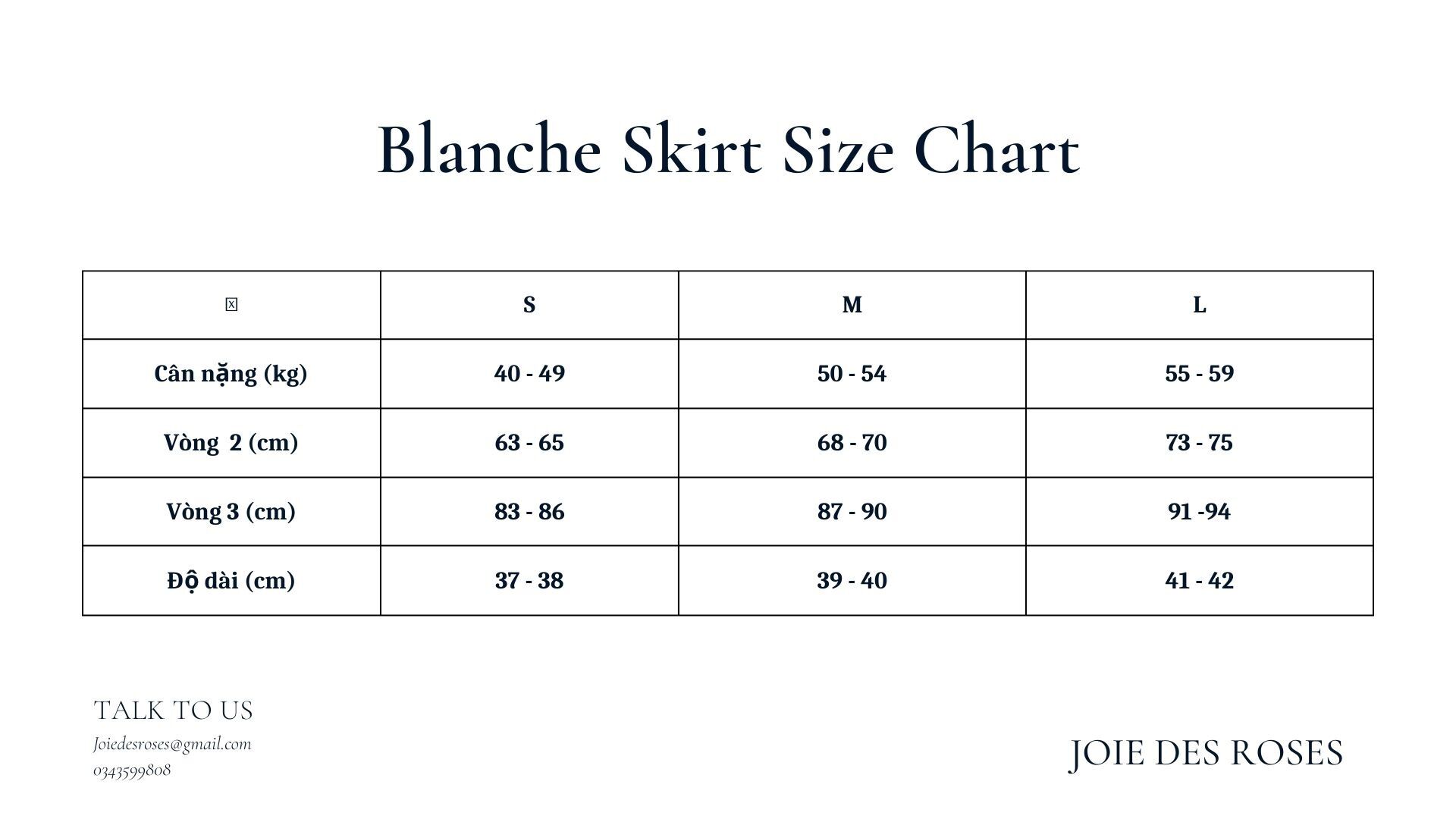 JOIE DES ROSES - Chân váy dạ Blanche Skirt