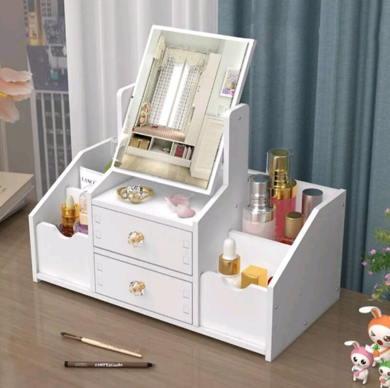 Kệ đựng mỹ phẩm - tủ đựng đồ trang điểm 2 tầng - có gương cao cấp
