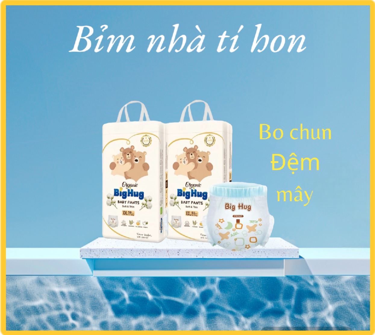Bỉm quần big hug bo mông chun đệm mây cao cấp