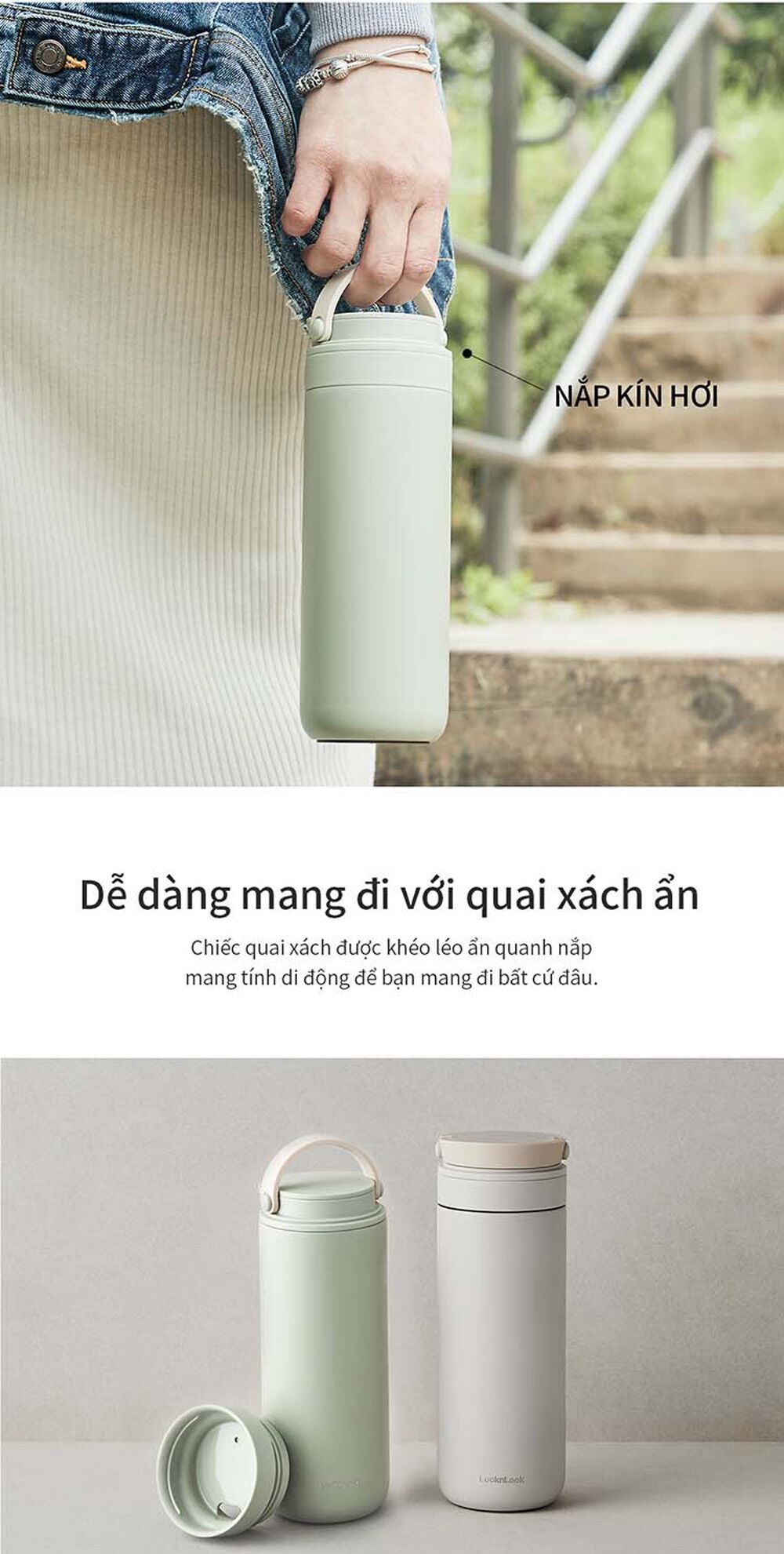 Bình giữ nhiệt Lock&Lock Metro Two Way 475ml - LHC4274 (3 màu)