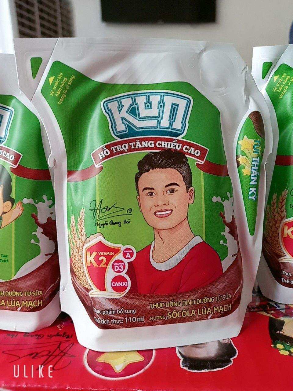 sữa kun túi 110ml vị socola lúa mạch ( thùng 23 túi )