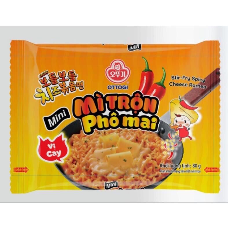 Mì Trộn Phô Mai Ottogi Gói Mini 75g,80g (Cay/Không cay)
