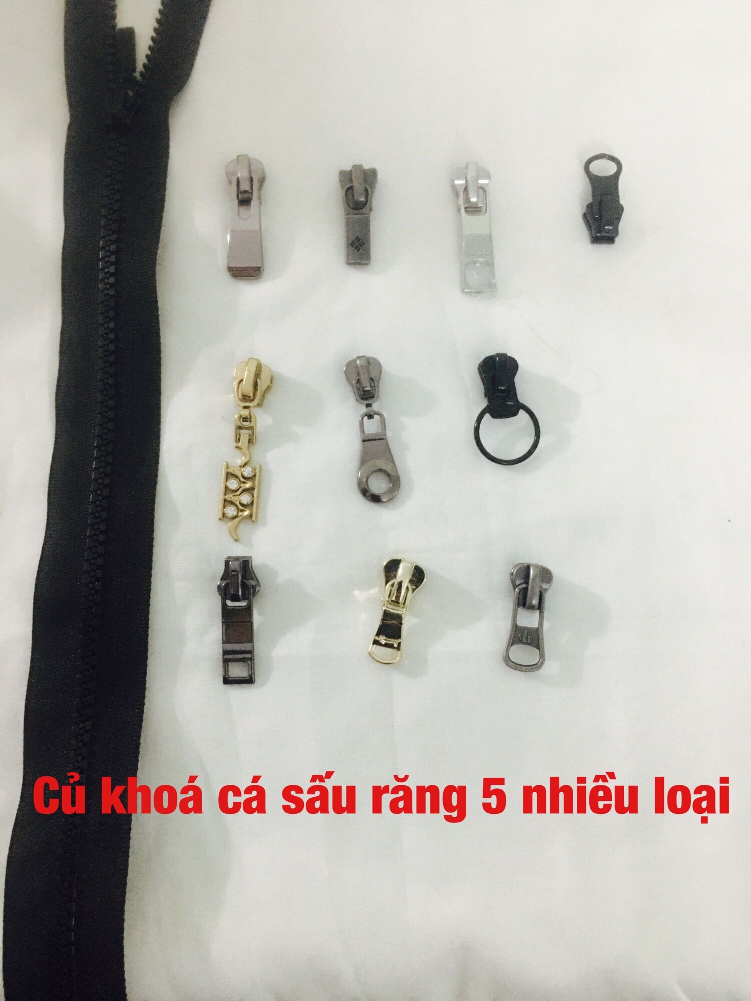 10 chiếc chuôi khoá cá sấu răng 5 thay khoá áo phao áo khoác