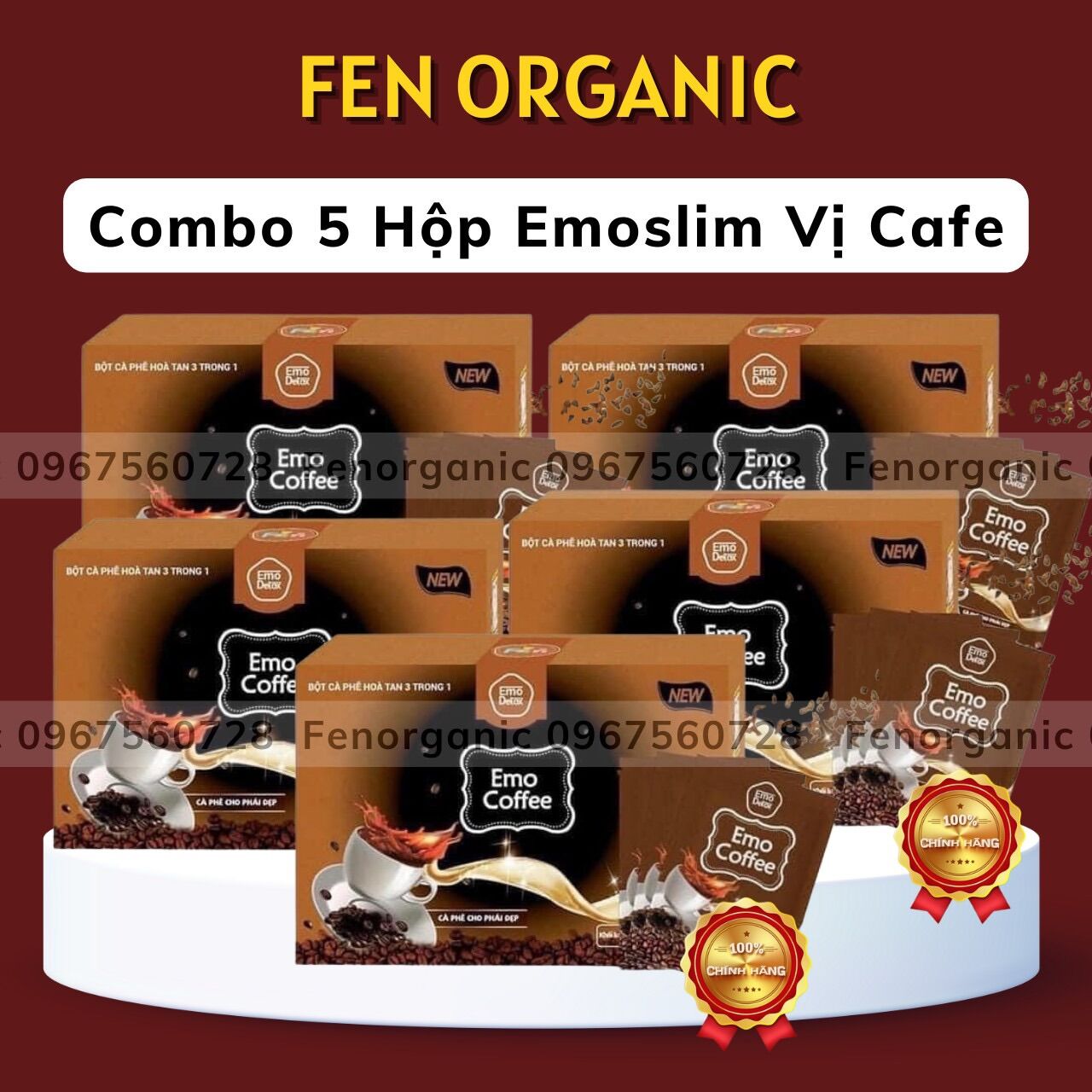 [Emoslim Chính Hãng] Combo 5 Hộp Trà Emodetox Giảm Cân Chính Hãng/ Giảm mỡ, thon gọn body