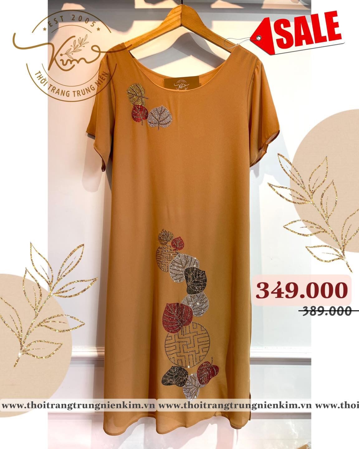 Đầm voan đính đá tôn dáng