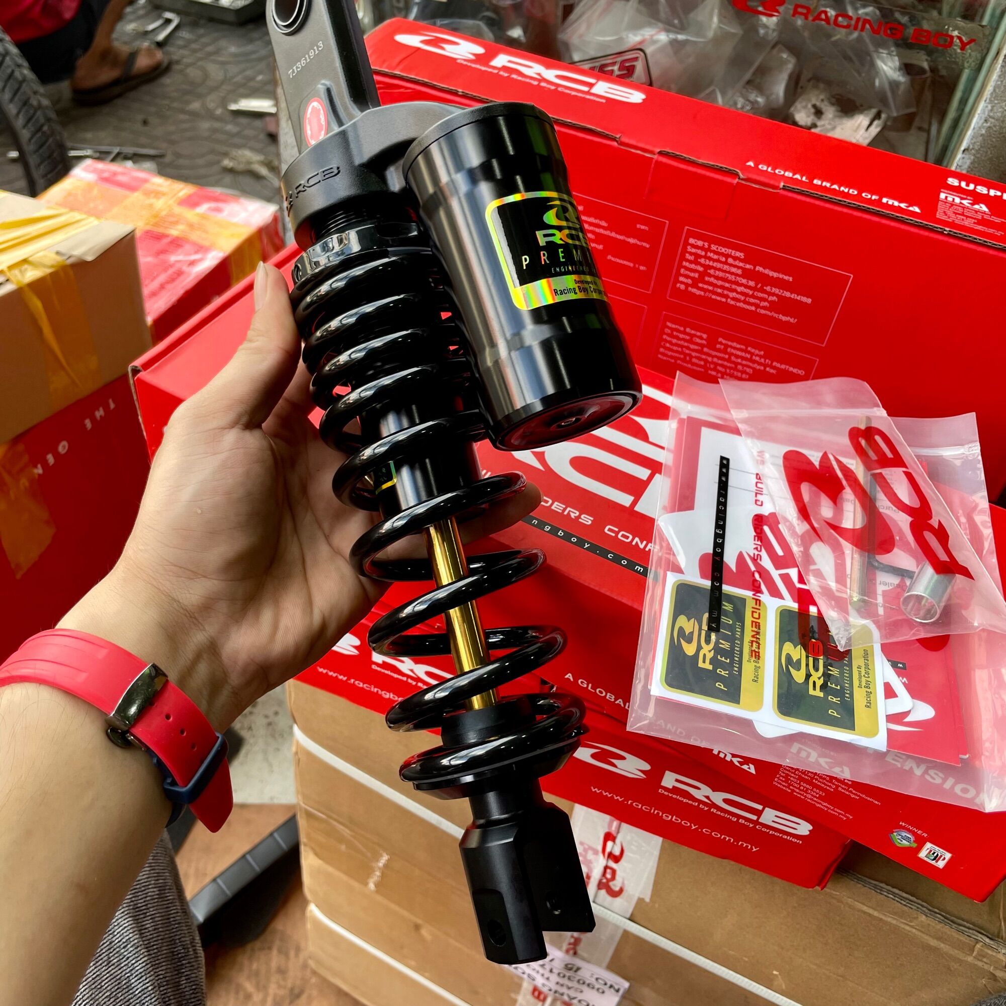 Phuộc rcb mb2 đen ty vàng vario click