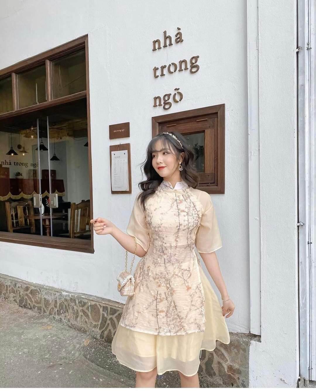 Áo dài cách tân nữ váy ngắn cao cấp