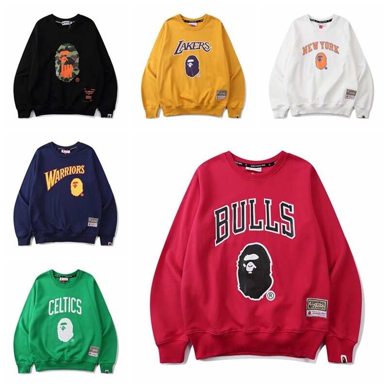 Hoodies Áo Mặc Trong Mẫu Mỏng Vải Thun Nỉ Liên Danh Liên Minh Người Nổi Tiếng Người Nổi Tiếng NBA Bulls Đội Lakers Bape