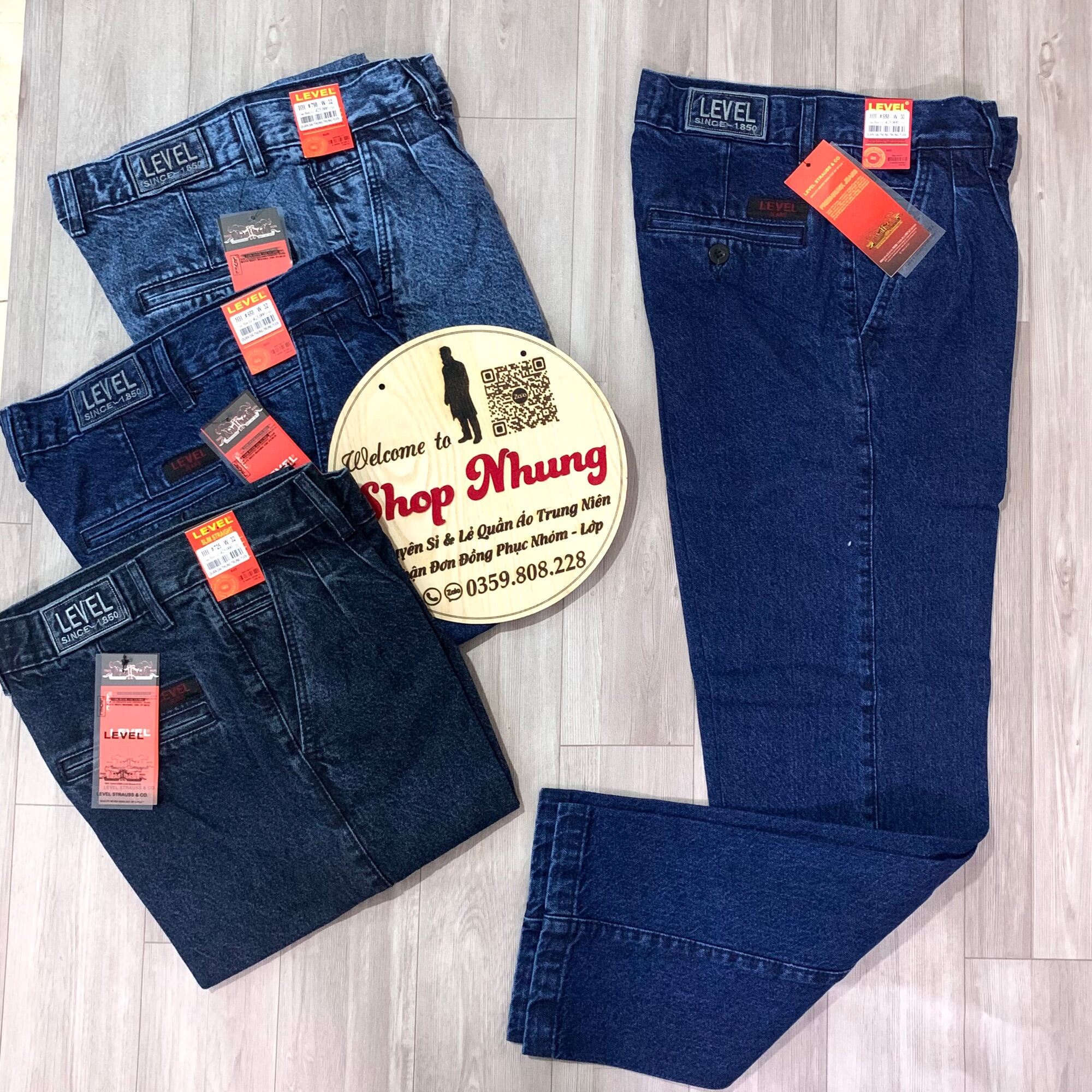 Quần bò thụng túi chéo trung niên cao cấp size to chất dày dặn ẢNH THẬT