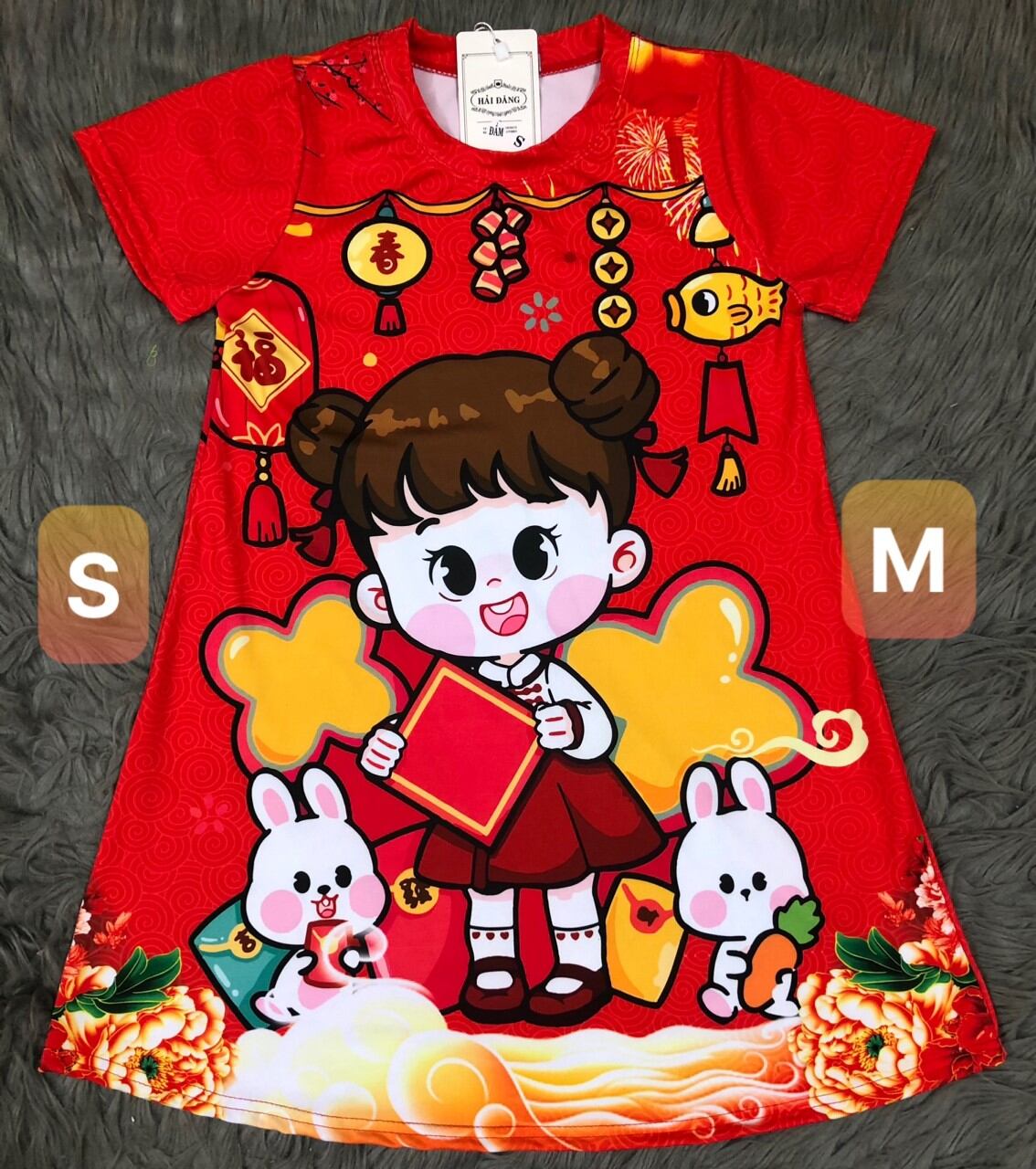 Đầm tết vay be gai