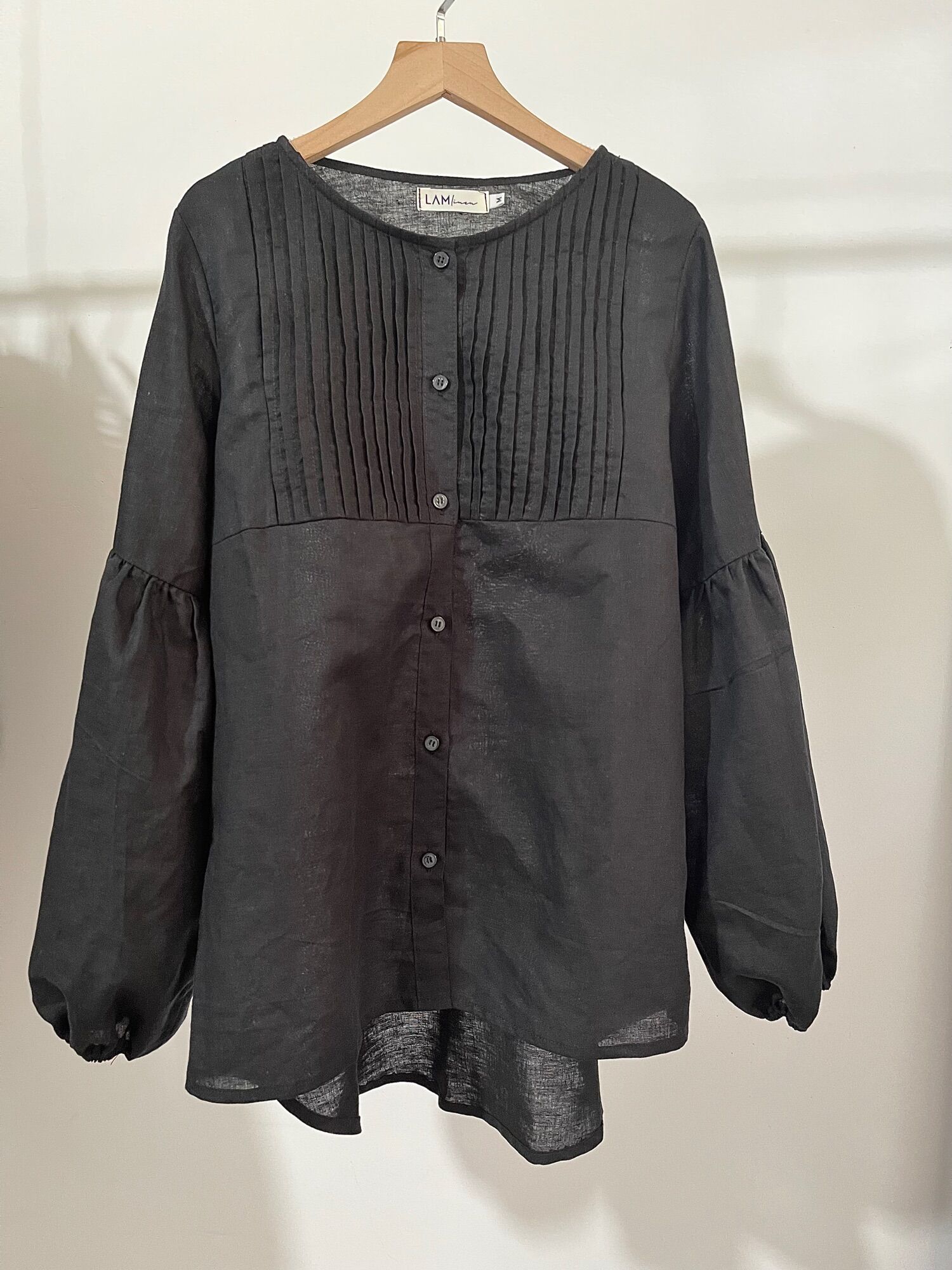 Áo tay phồng vải Linen cao cấp