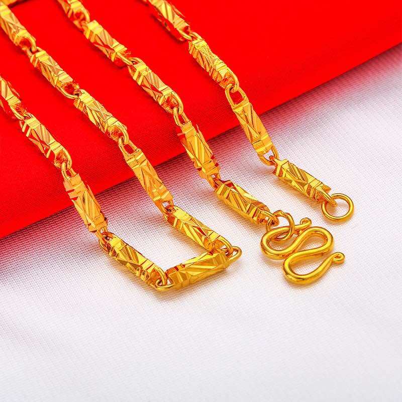 Dây chuyền đốt trúc mới mạ vàng nam nữ chạm sáng Kami trang sức sỉ