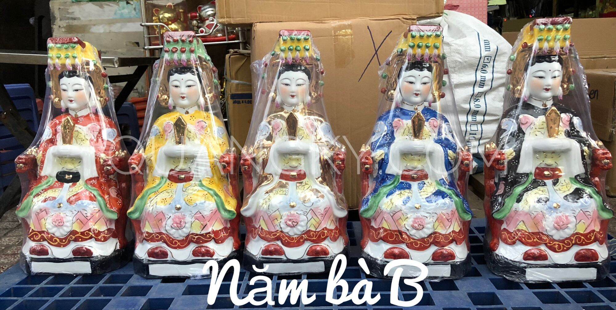 Bộ tượng 5 mẹ ngũ hành - cao 30cm