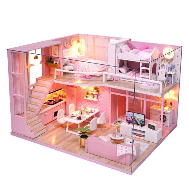 Kèm mica và keo dán - mô hình nhà gỗ lắp ráp diy - l026 dream angel