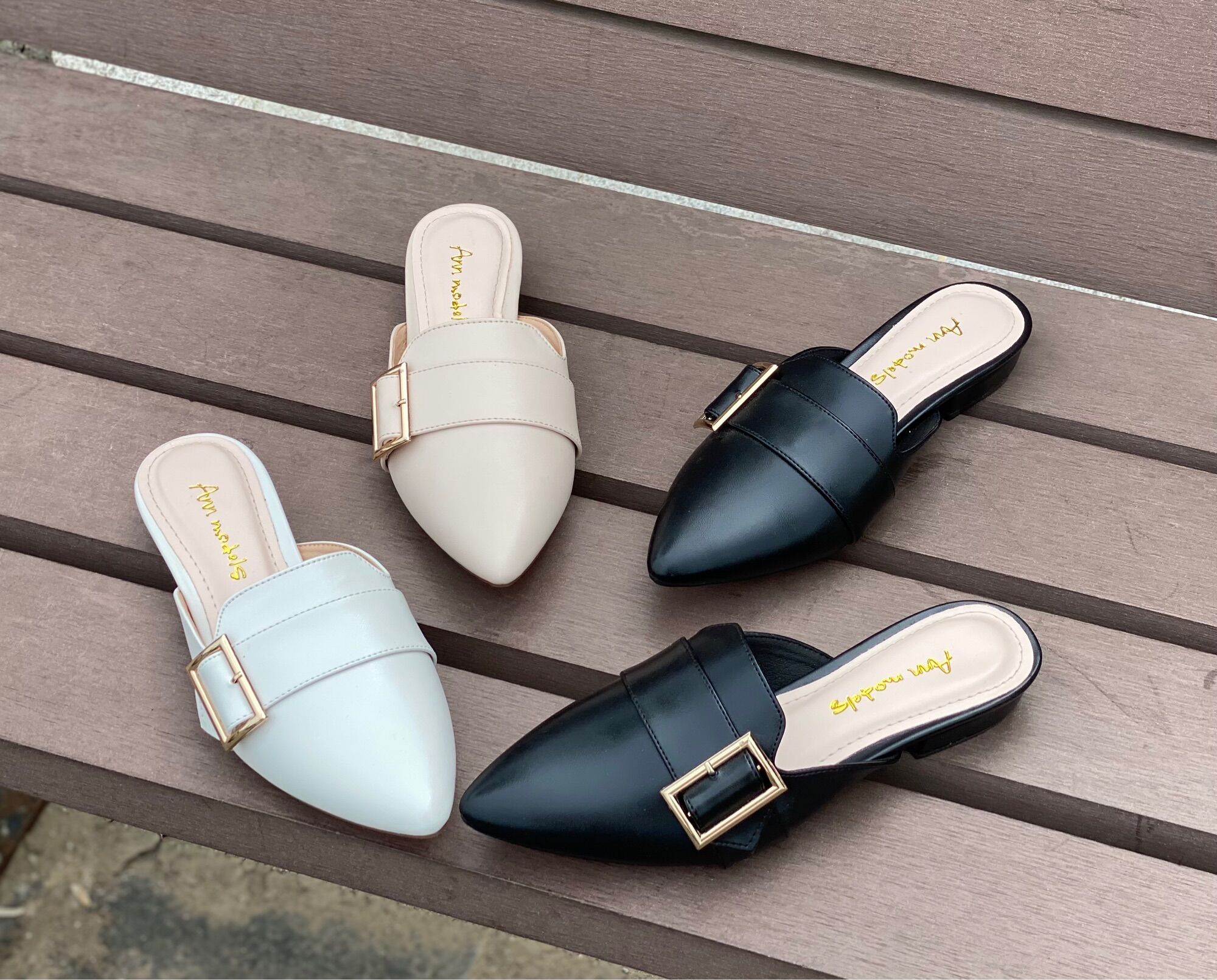 Dép sục cao gót 2 phân Annmodels mũi nhọn thời trang _A17