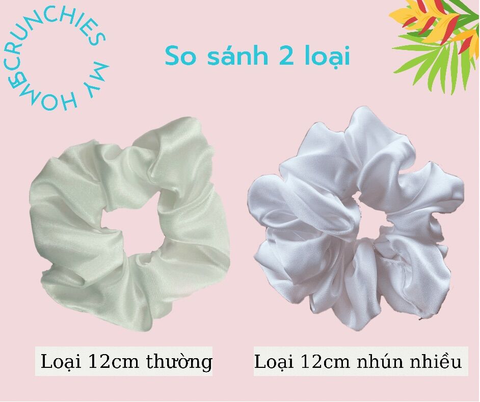 Cột tóc scrunchies bò sữa phi bóng cao cấp