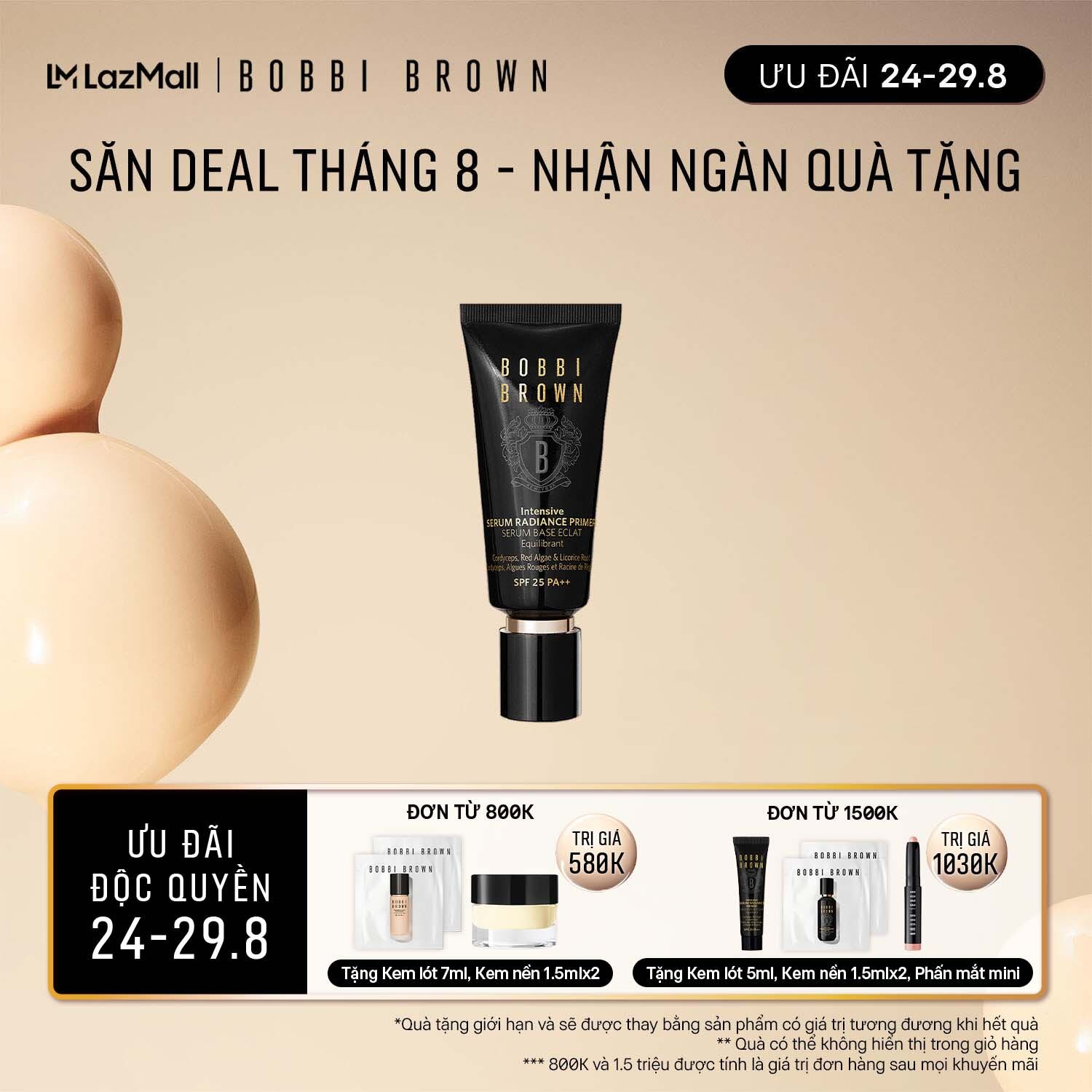 Bobbi Brown Intensive Serum Radiance Primer SPF25 PA++ / Kem lót serum bảo vệ và nâng tông da tự nhiên - sản phẩm bán chạy