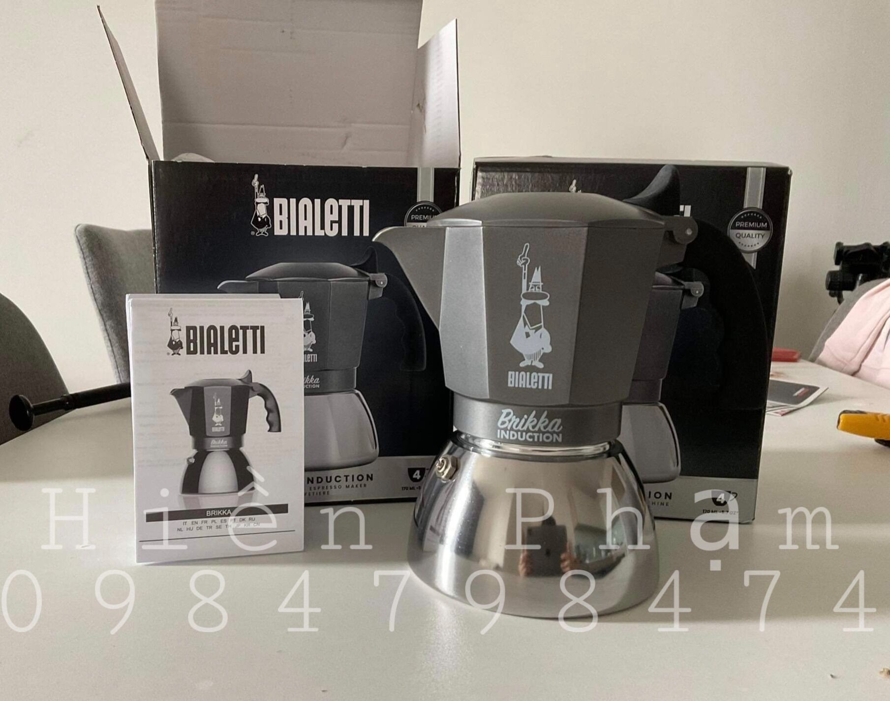 Ấm pha cà phê Bialetti Brikka Induction 4 cup (mẫu mới 2022), dùng được với cả bếp từ