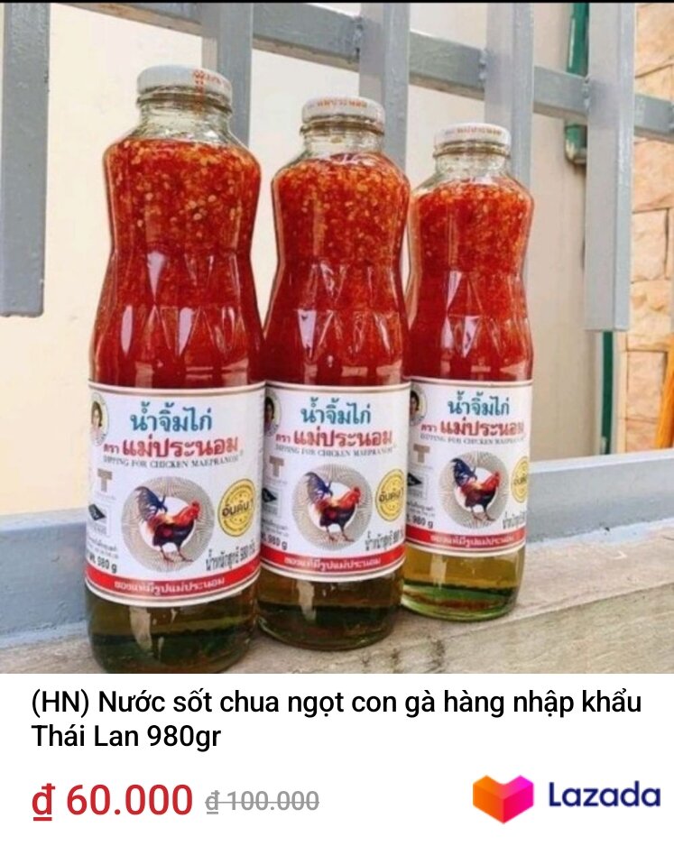 Sốt chua ngọt Thái Lan hiệu con gà 260gr