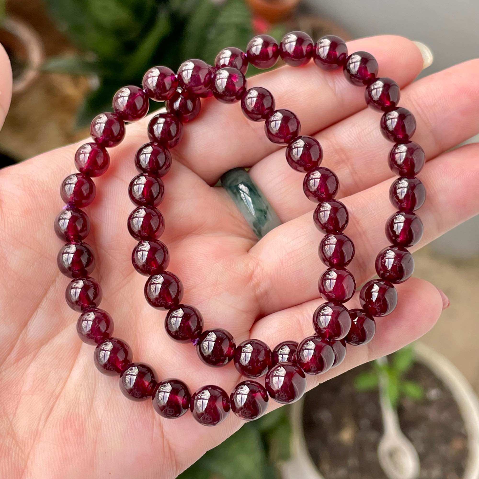 Vòng tay garnet sao bóng đẹp 7,2ly
