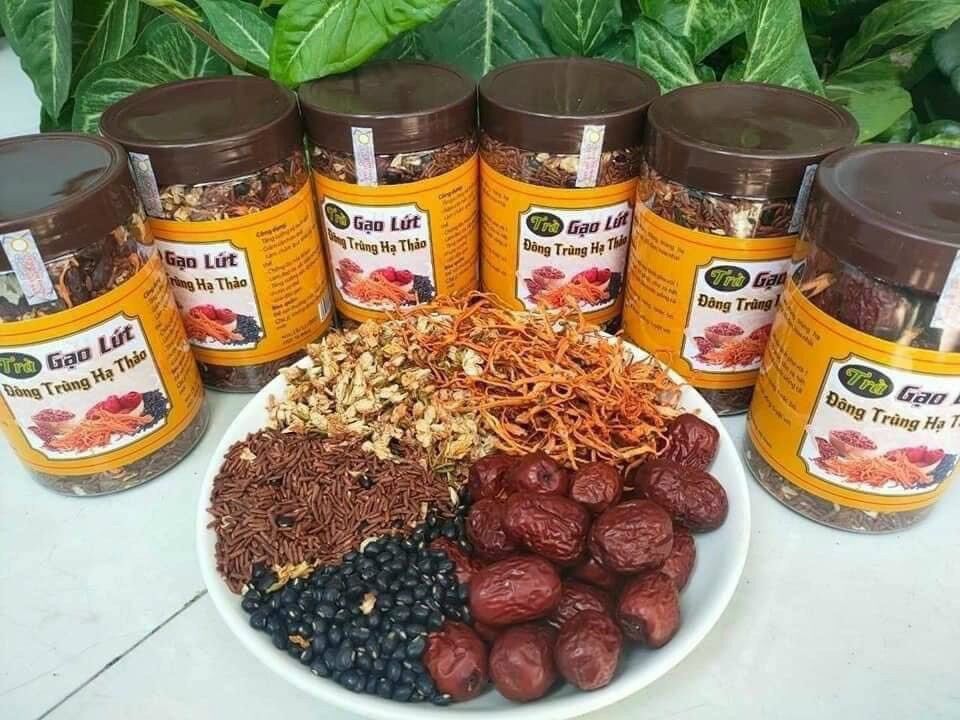 Trà gạo lứt đông trùng hạ thảo 500G