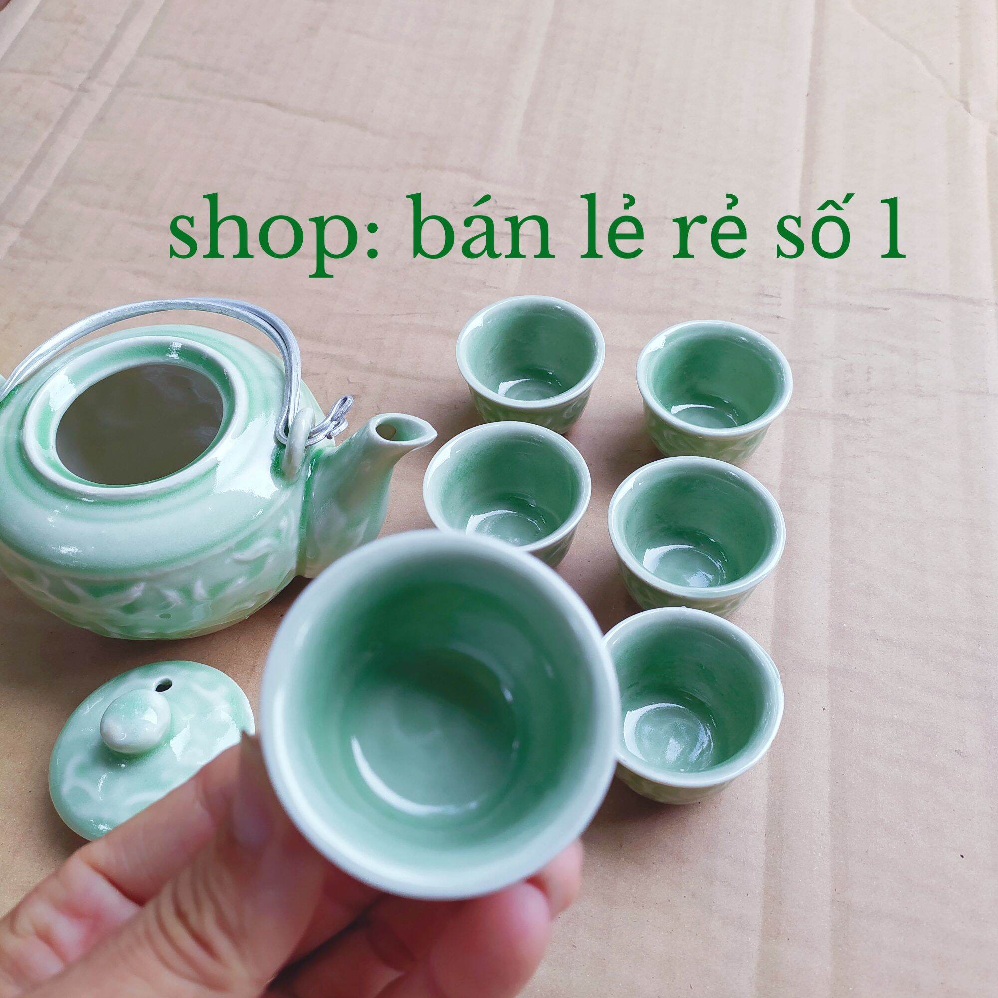 Ấm trà và chén trà gốm sứ bát tràng cao cấp Việt Nam