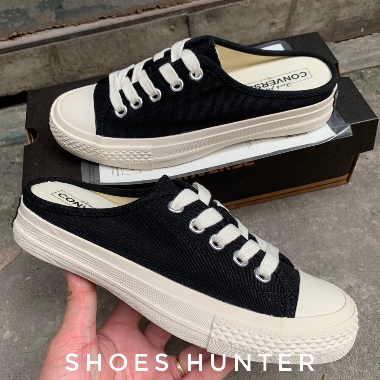 GIÀY CV SLIP-ON Đen, trắng (Full box, bill)