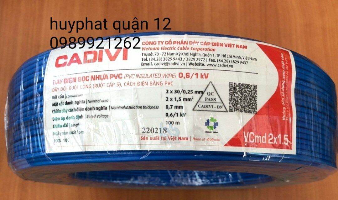 Dây điện đôi cadivi _ vcmd 2×1.5mm