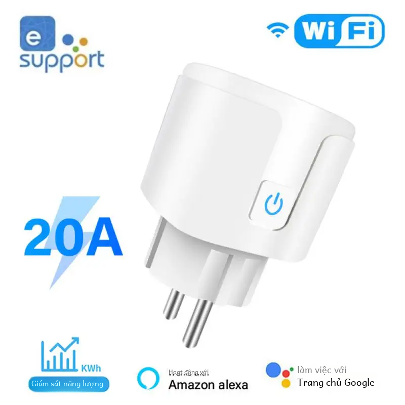 Ewelink Wifi Ổ Cắm Thông Minh 1-10 Chiếc EU 20a Điều Khiển Giọng Nói Giám Sát Công Suất Thời Gian Ổ Cắm Nhà Thông Minh Ứng Dụng Cho Alexa Google nhựa Không Nối Đất Tường Nhúng Hình Dạng Không Đều