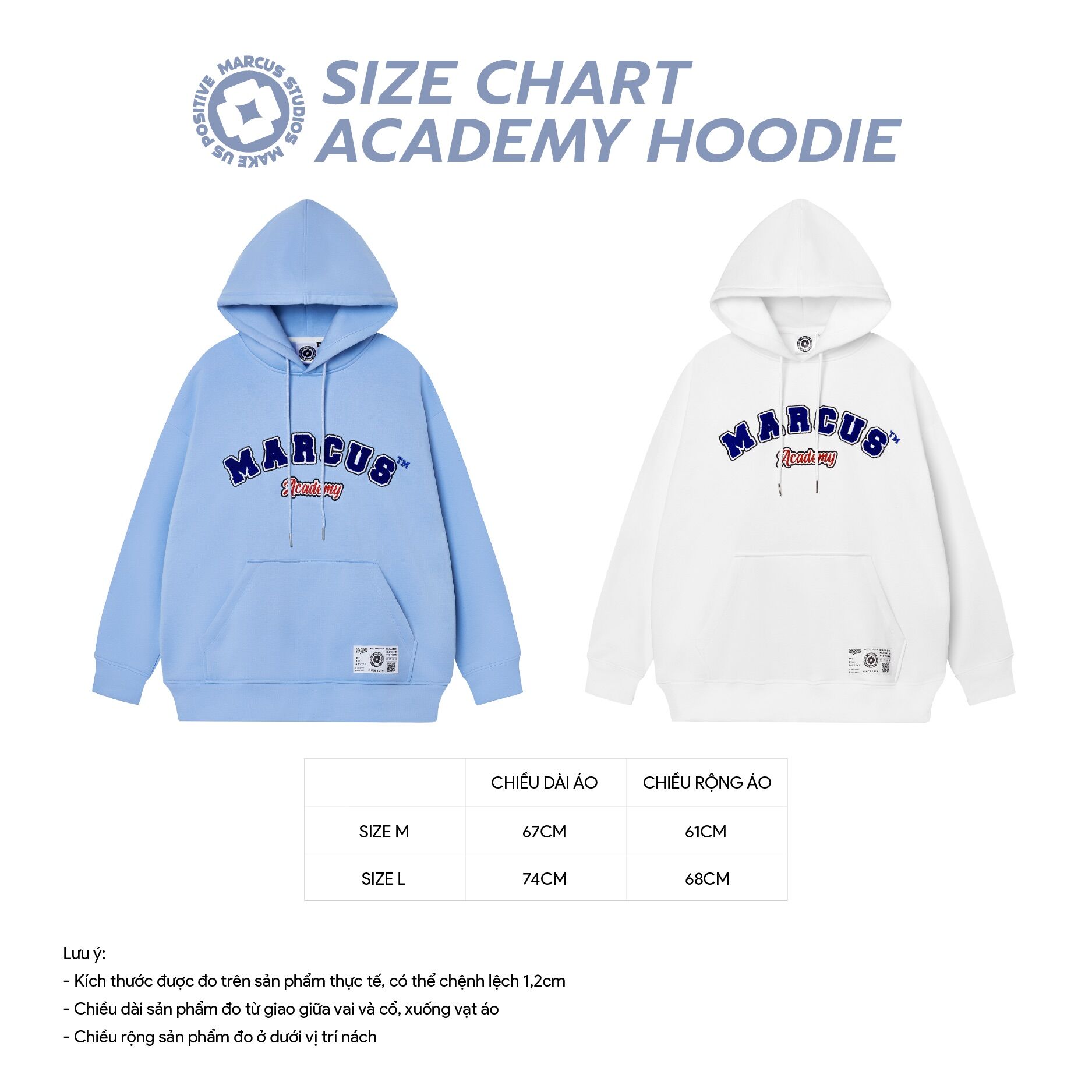 Academy hoodie marcus màu xanh