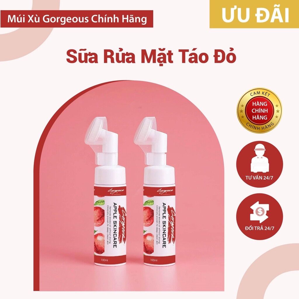 Sữa rữa mặt táo đỏ múi xù chính hãng
