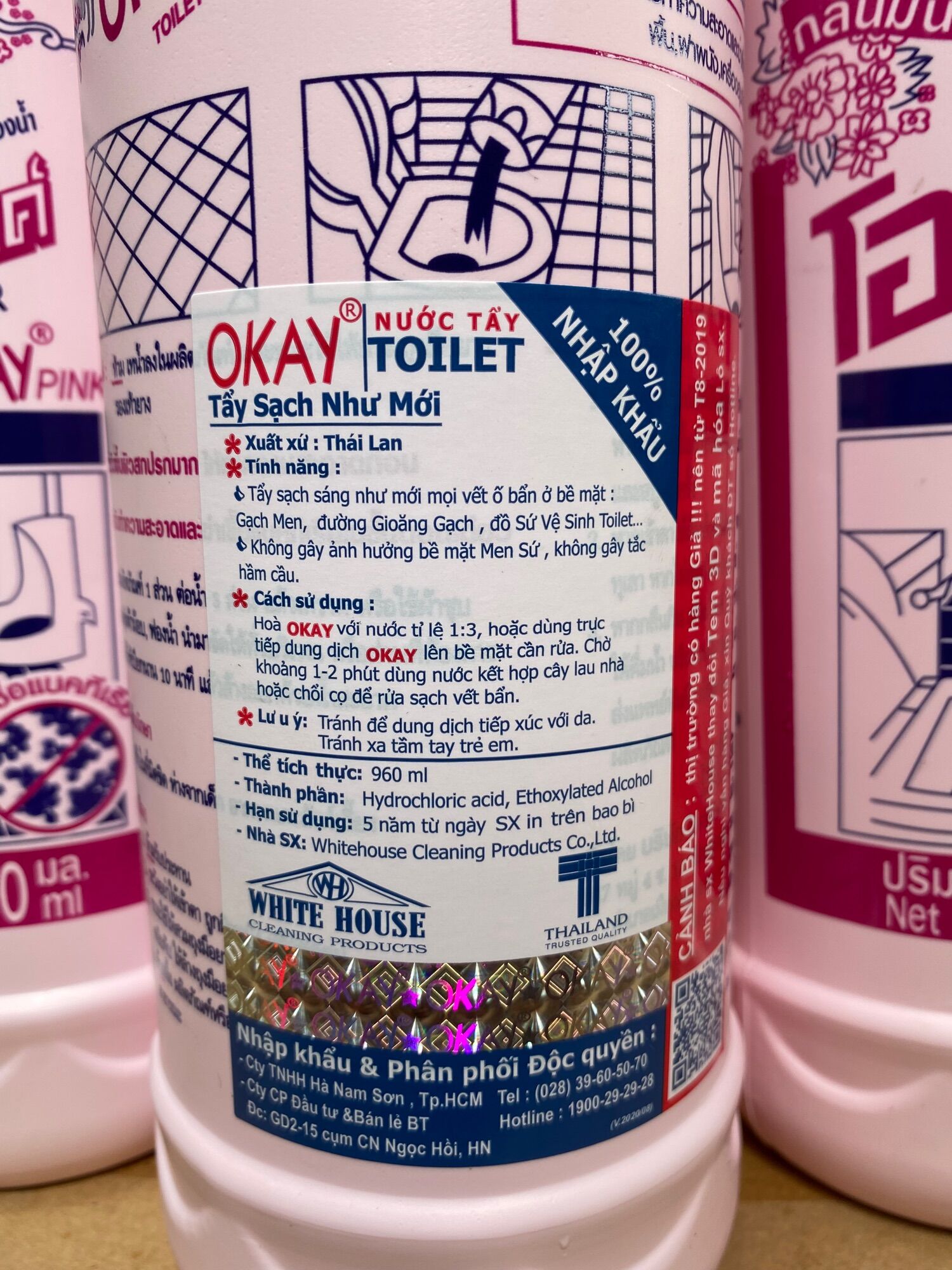 Nước Tẩy bổn cầu thái okay 960ml