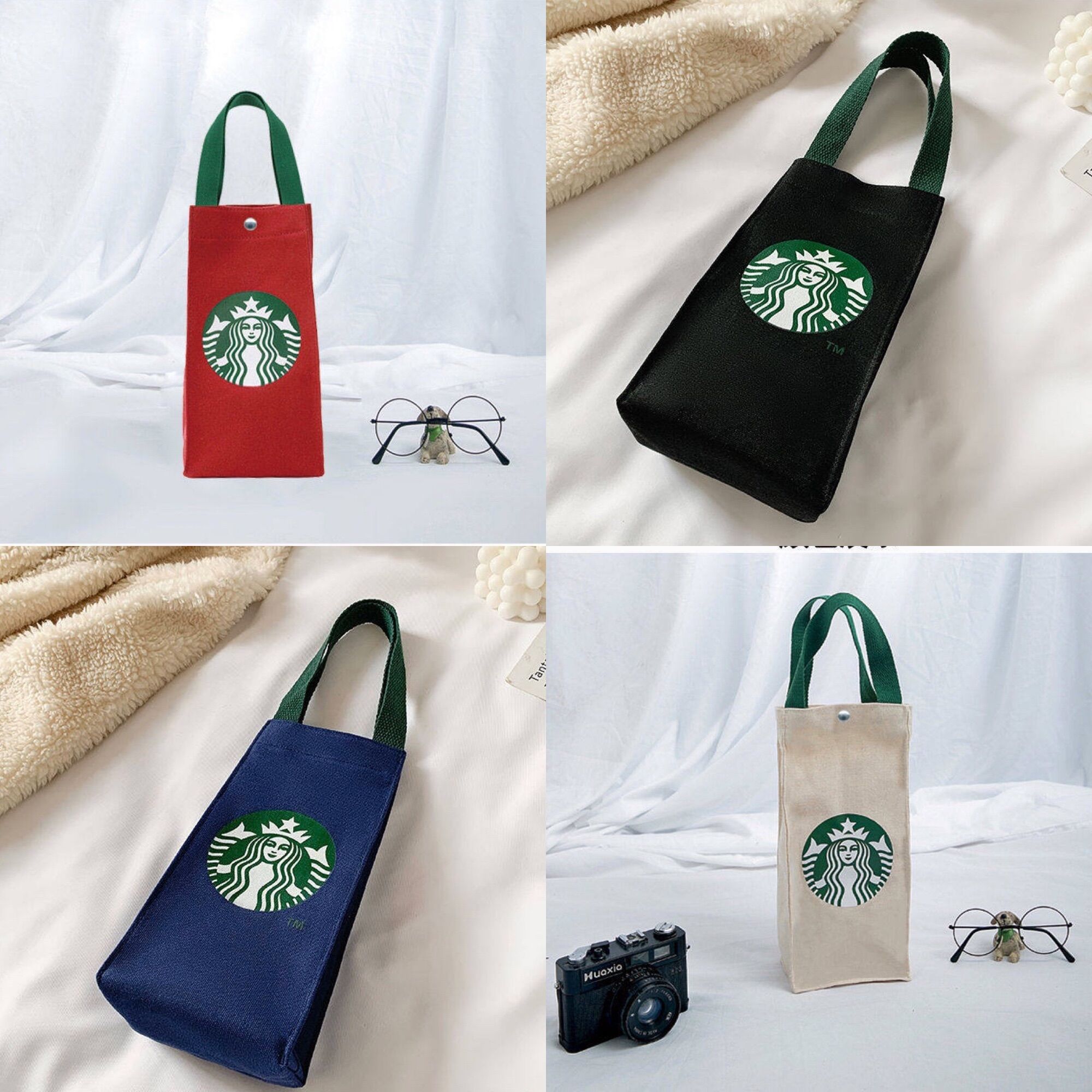Túi vải Canvas đựng ly, bình nước