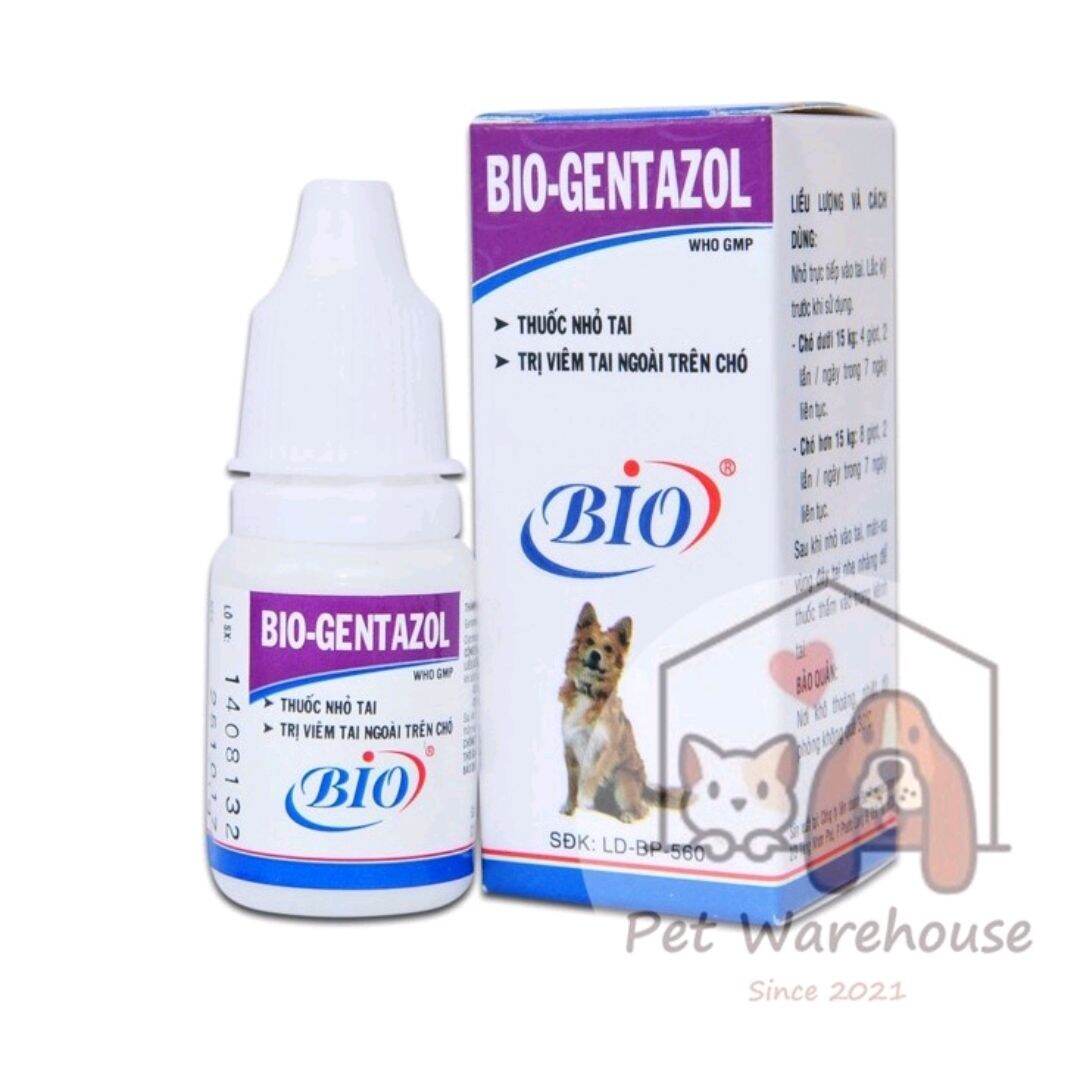 Nhỏ tai viêm tai ngoài cho chó Bio Gentazol