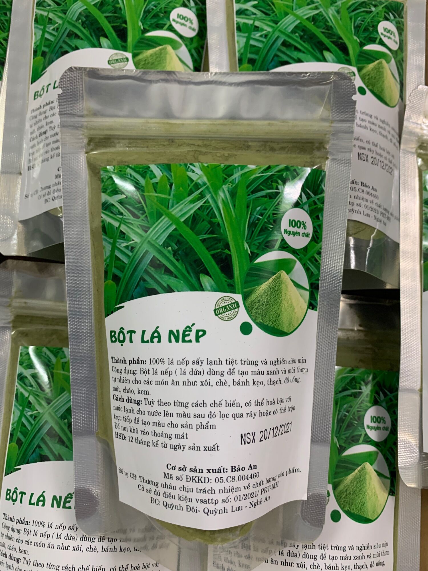 100gr Bột lá nếp thơm dùng làm bánh nấu chè
