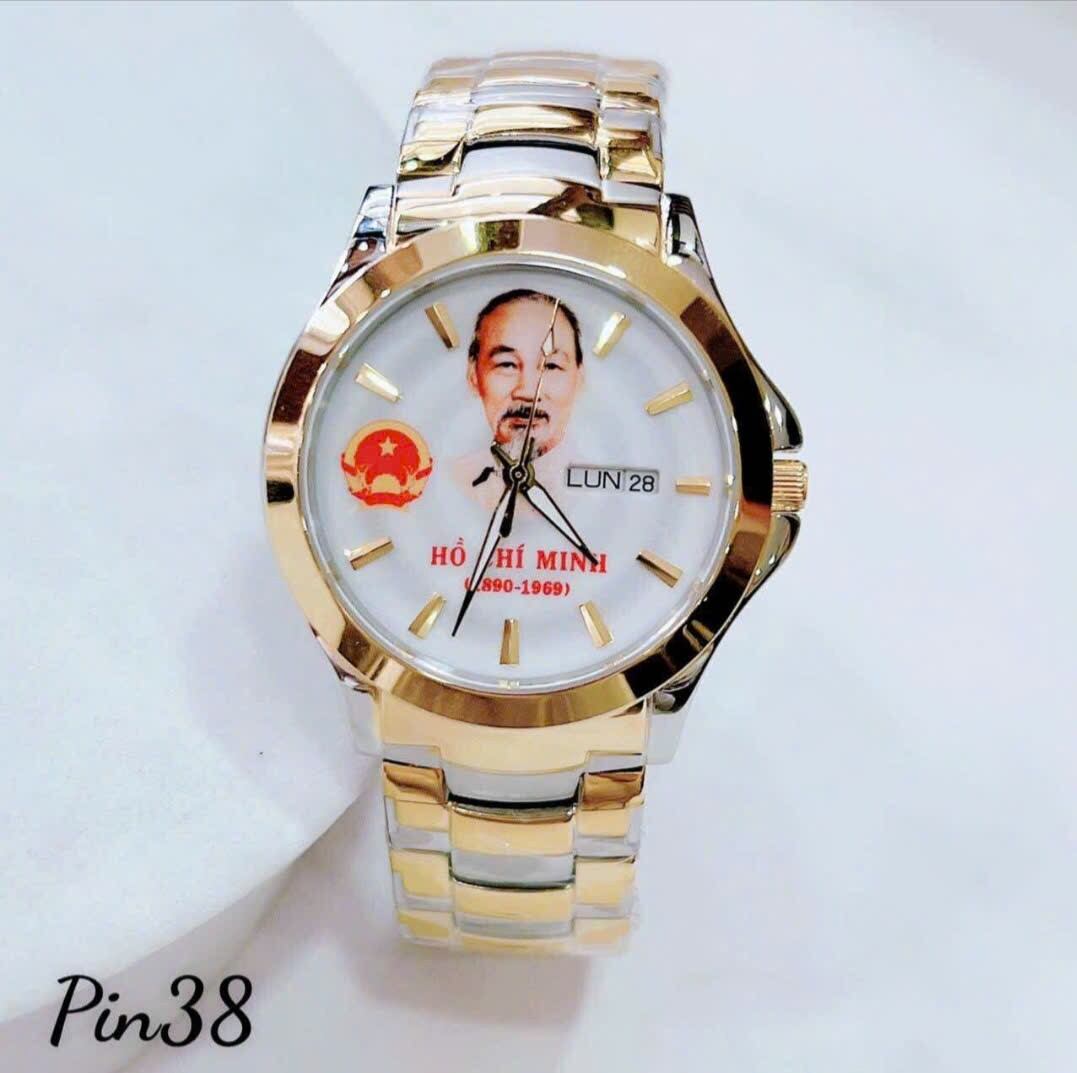 Đồng Hồ Nam 0P Bác Hồ bản kỹ niệm size 38mm chính hãng máy pin Nhật, kính sapphire chống xước, dây thép không rỉ, chống nước tốt