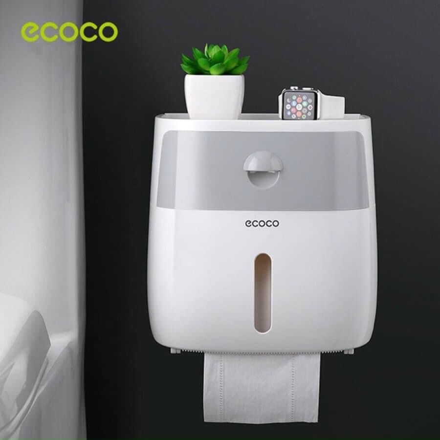(XẢ HÀNG)Hộp đựng giấy vệ sinh Ecoco kèm miếng dán cực chắc