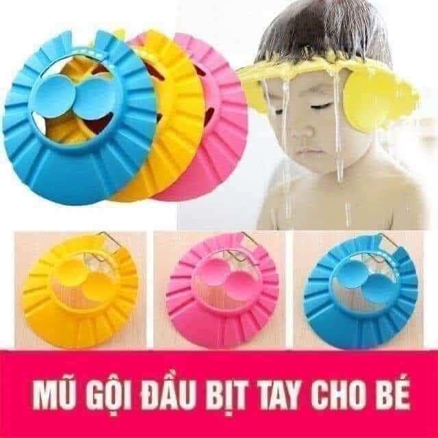 Mũ gội đầu cho bé, mũ chắn nước cho bé khi gội đầu