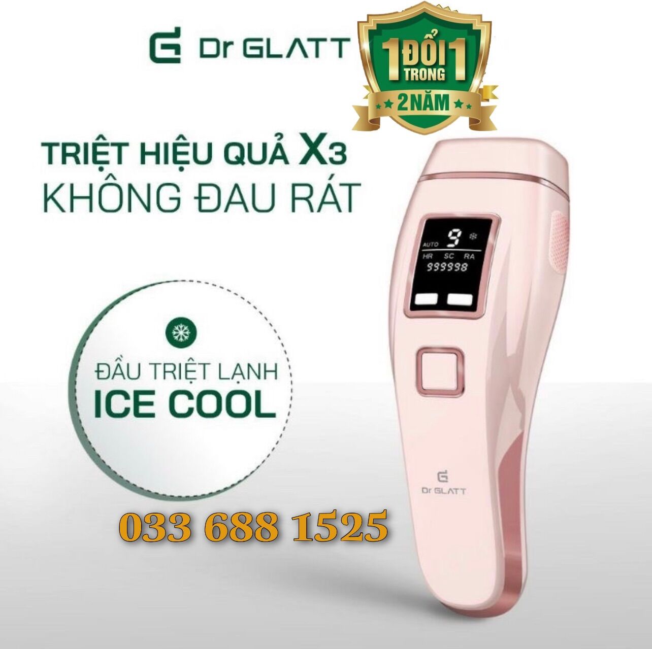 Máy triệt lông Dr Glatt Pro ĐỨC [Chính hãng] triệt lạnh+ trị mụn+trẻ hóa da