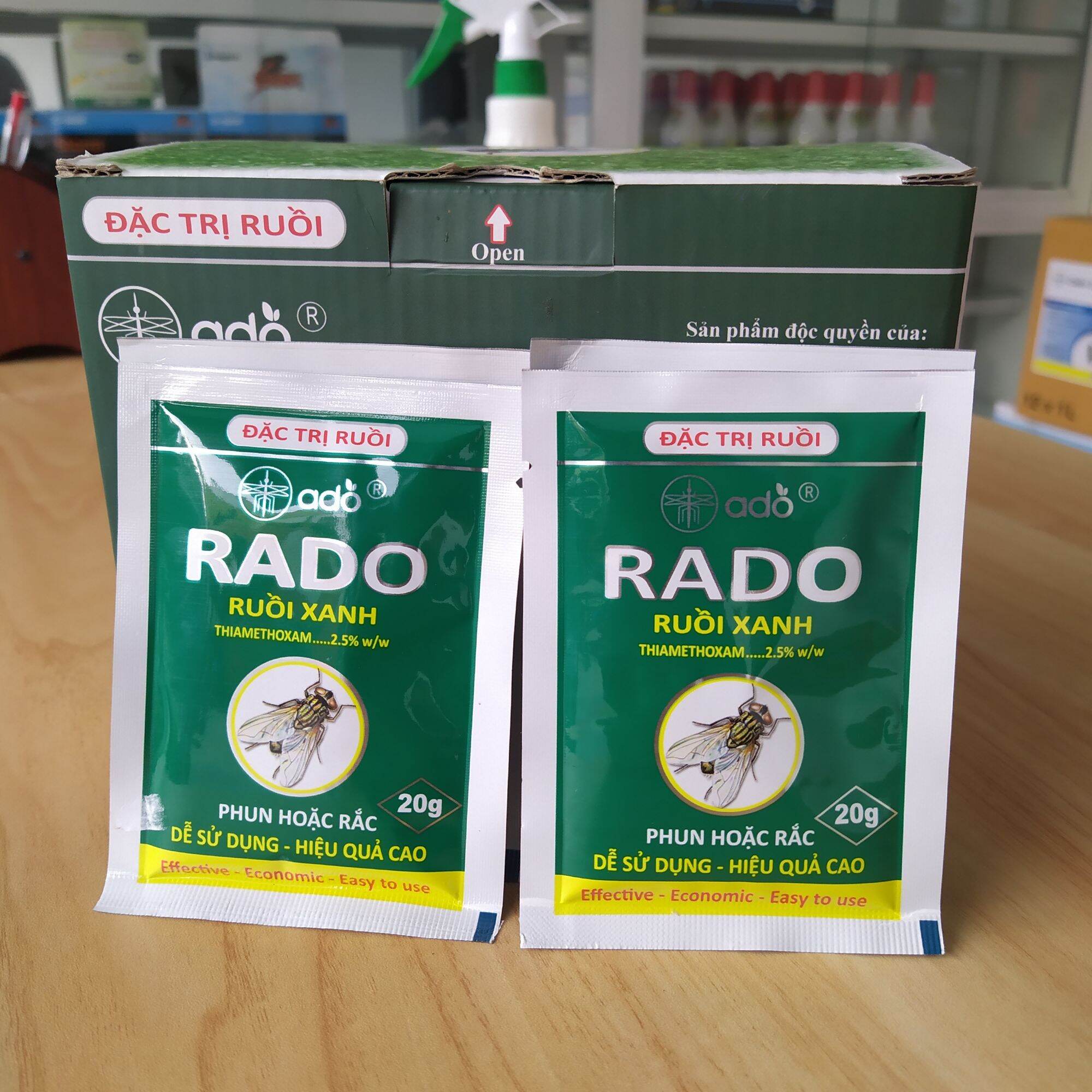 Thuốc Diệt Ruồi Rado Ruồi Xanh Gói 20gr - Sử Dụng Rắc Hoặc Phun Bả diệt ruồi nhà hàng quán ăn