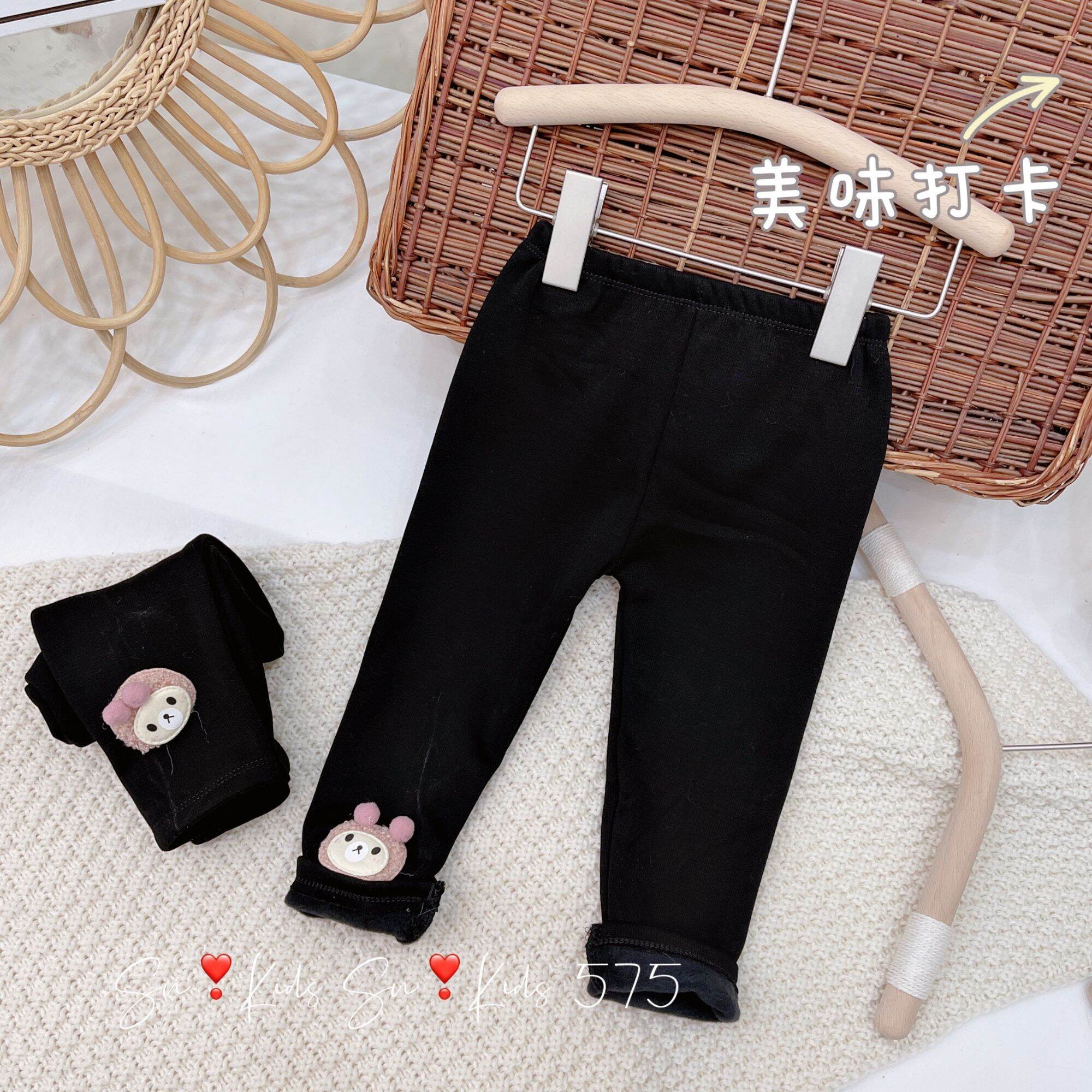 Quần legging bé gái lót lông siêu ấm