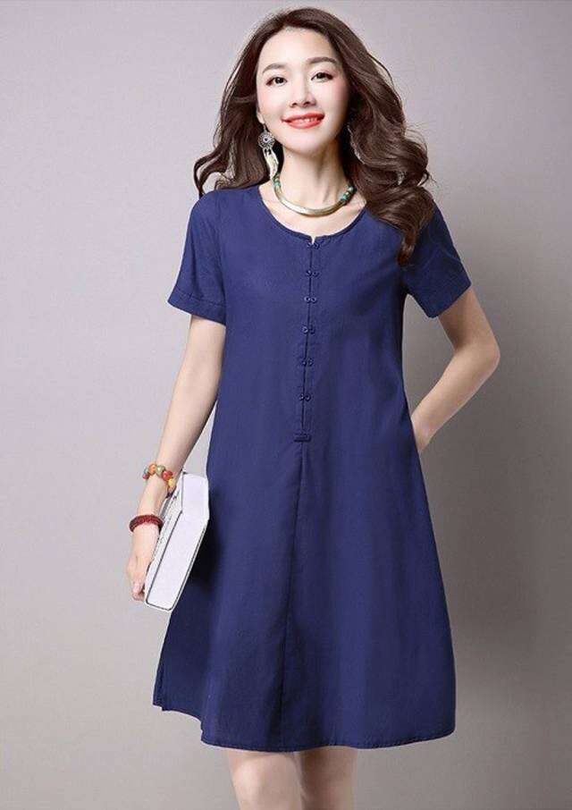 Đầm suông xanh navy