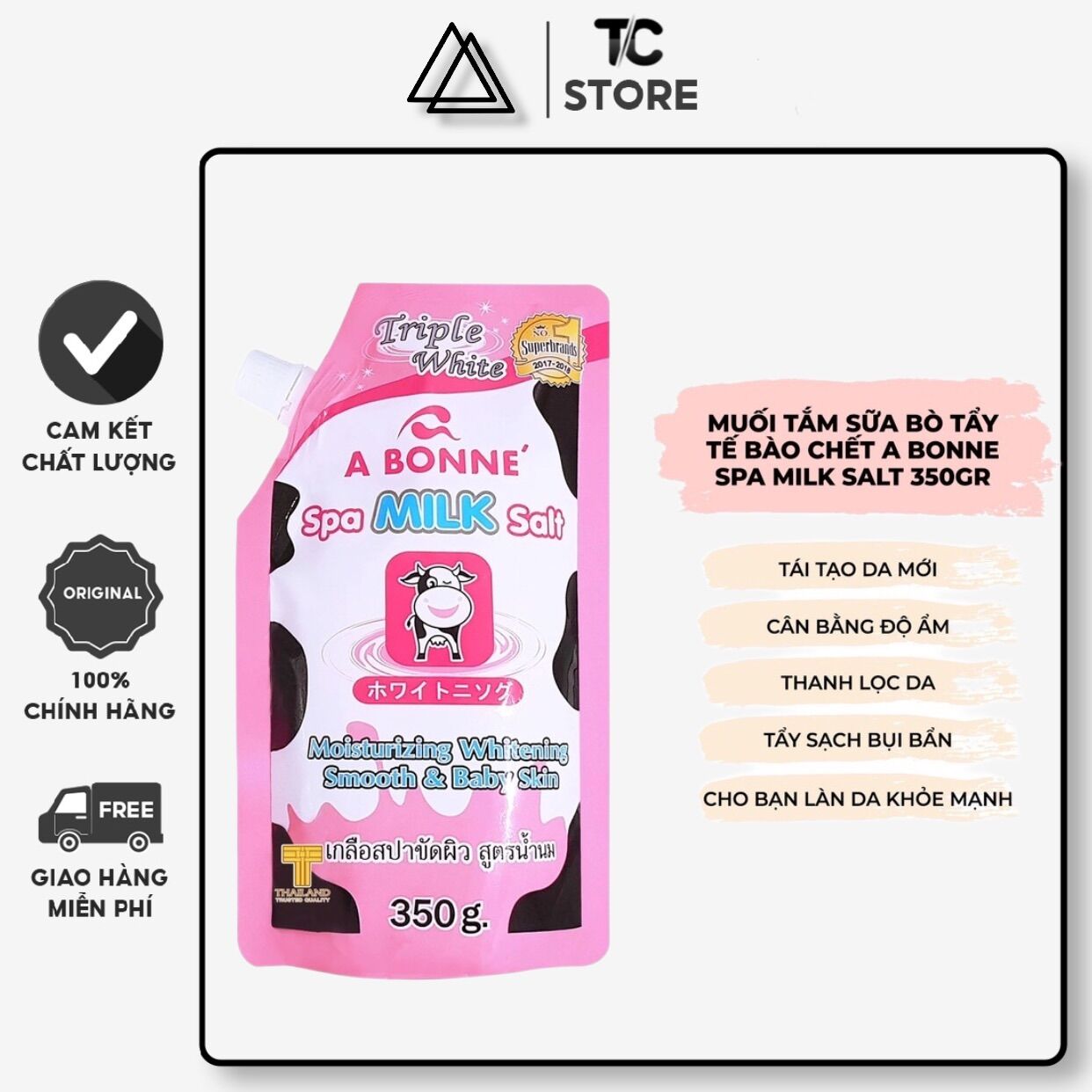 Muối tắm sữa bò tẩy tế bào chết A Bonne Spa Milk Salt Thái Lan 350gr