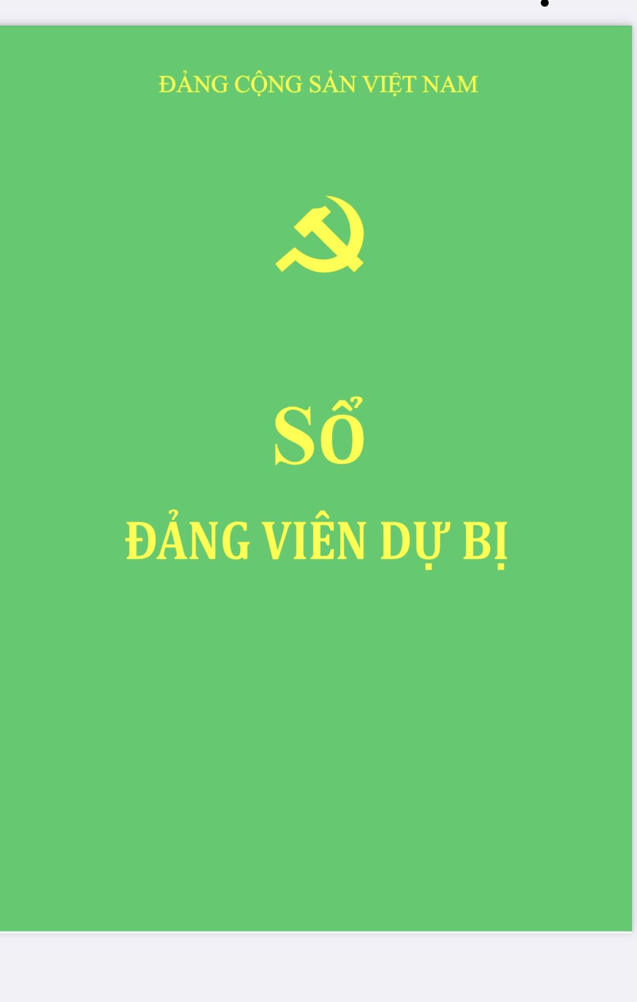 Sổ đảng viên dự bị