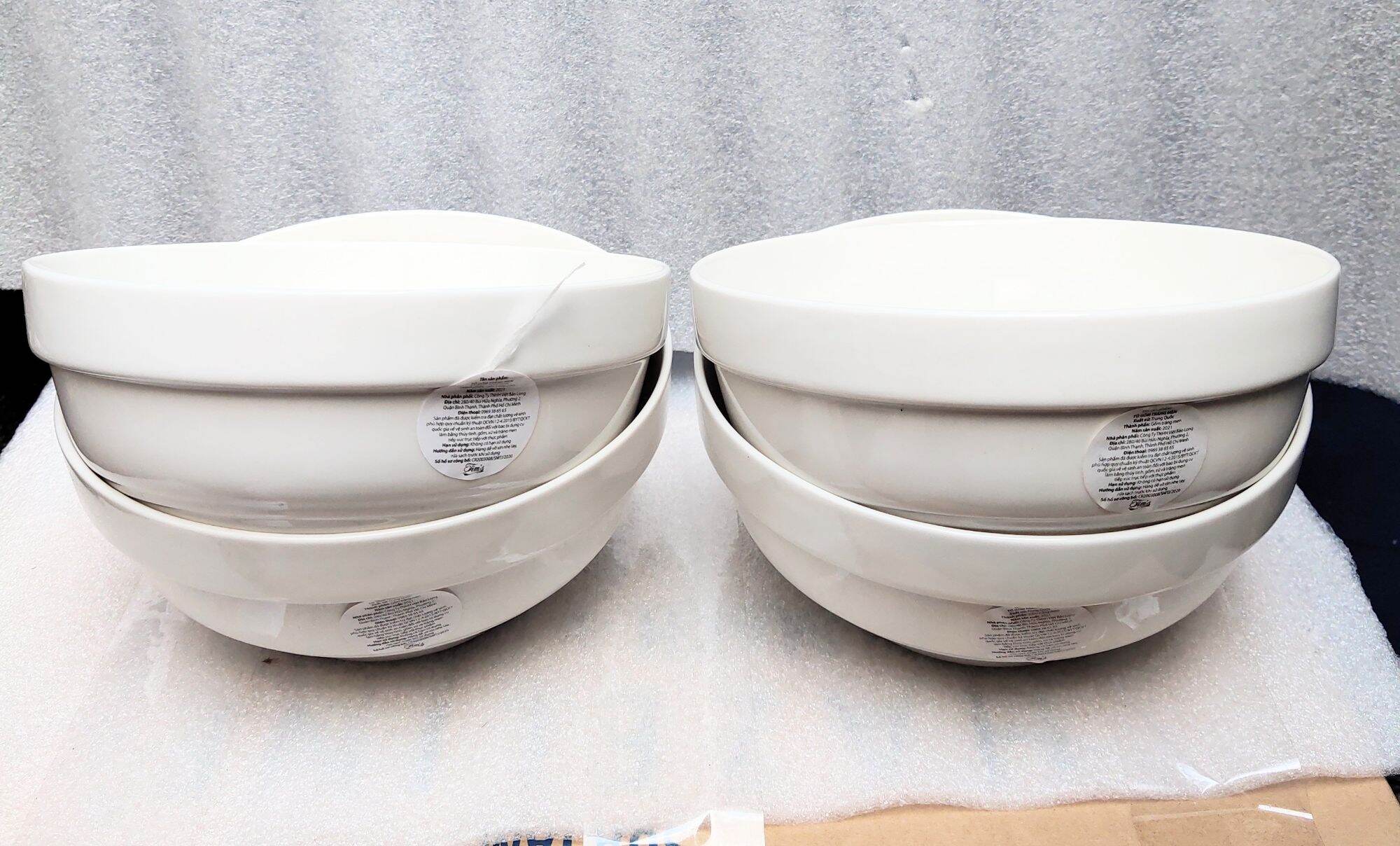 (̣HCM) Combo 2 Tô sứ trắng 20cm / 18cm / 15cm có ngấn