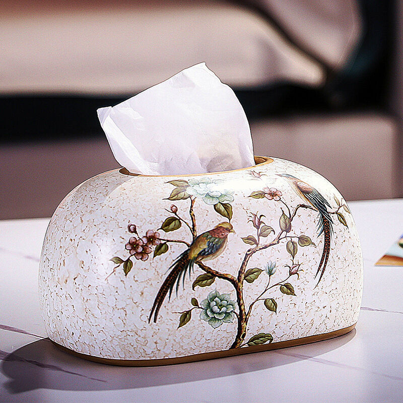 Hộp Khăn Giấy Gốm Sứ Đồ Trang Trí Bàn Trà Phong Cách Châu Âu Hộp Khăn Giấy Ăn Hộp Giấy Rút Phòng Khách Gia Dụng Hộp Rút Giấy Ăn