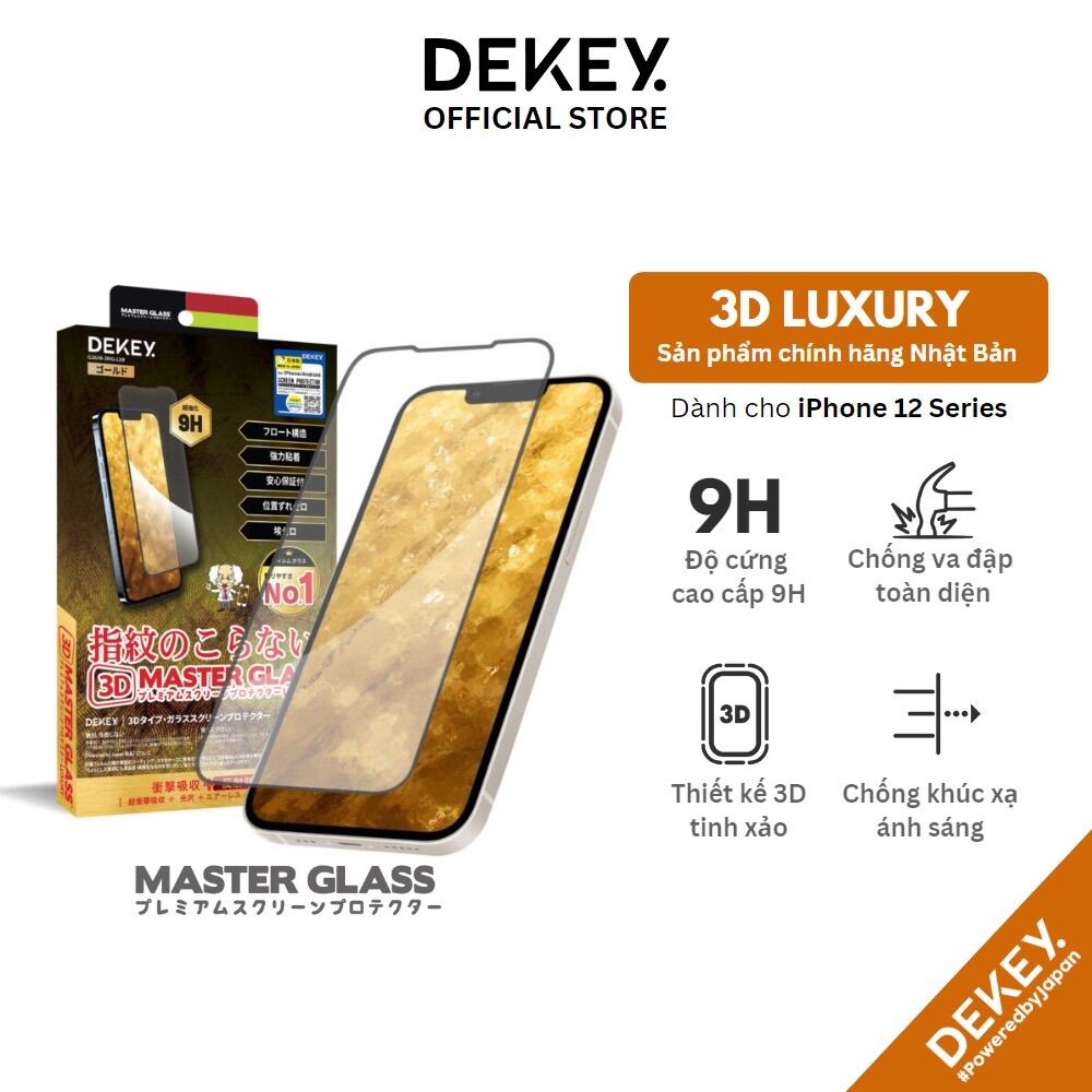 Cường Lực 3D DEKEY Chính Hãng Nhật Bản,Tặng Kèm Dán PPF Viền + Mặt Lưng cho các dòng đt IPHONE 14 pro max 13 pro max 12 pro max 11 pro max